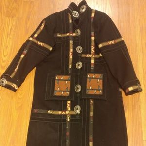 Coloratura Full Length Wool Coat Handcrafted M/L